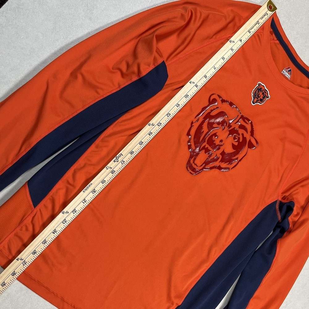 Chicago Bears Majestic Cool Base Shirt Sz M Orange/Navy‎ NFL Sports Football - Picture 7 of 8